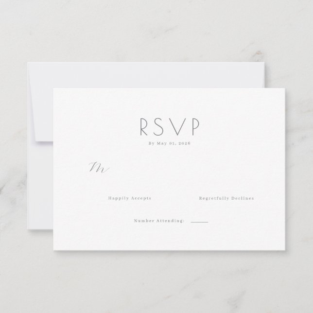 Elegant Gray RSVP Card (Front)