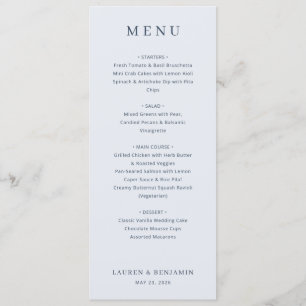 Elegant Gray Serif Wedding Menu