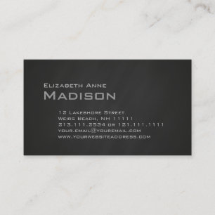 Elegant Gray Slate Chalkboard Monogram Classic Business Card