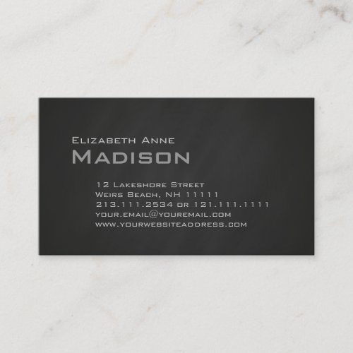 Elegant Gray Slate Chalkboard Monogram Classic Business Card Templates