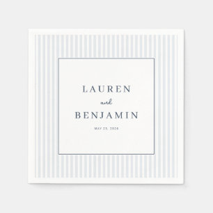 Elegant Gray Striped Minimalist Napkins