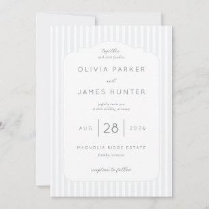 Elegant Gray Striped Wedding Invitations