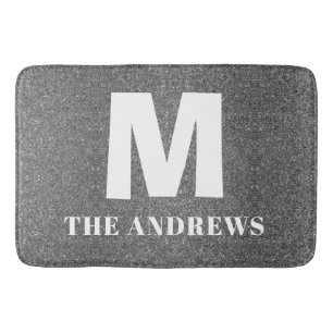 Elegant gray Tan Custom Monogram Initial  Doormat Bath Mat