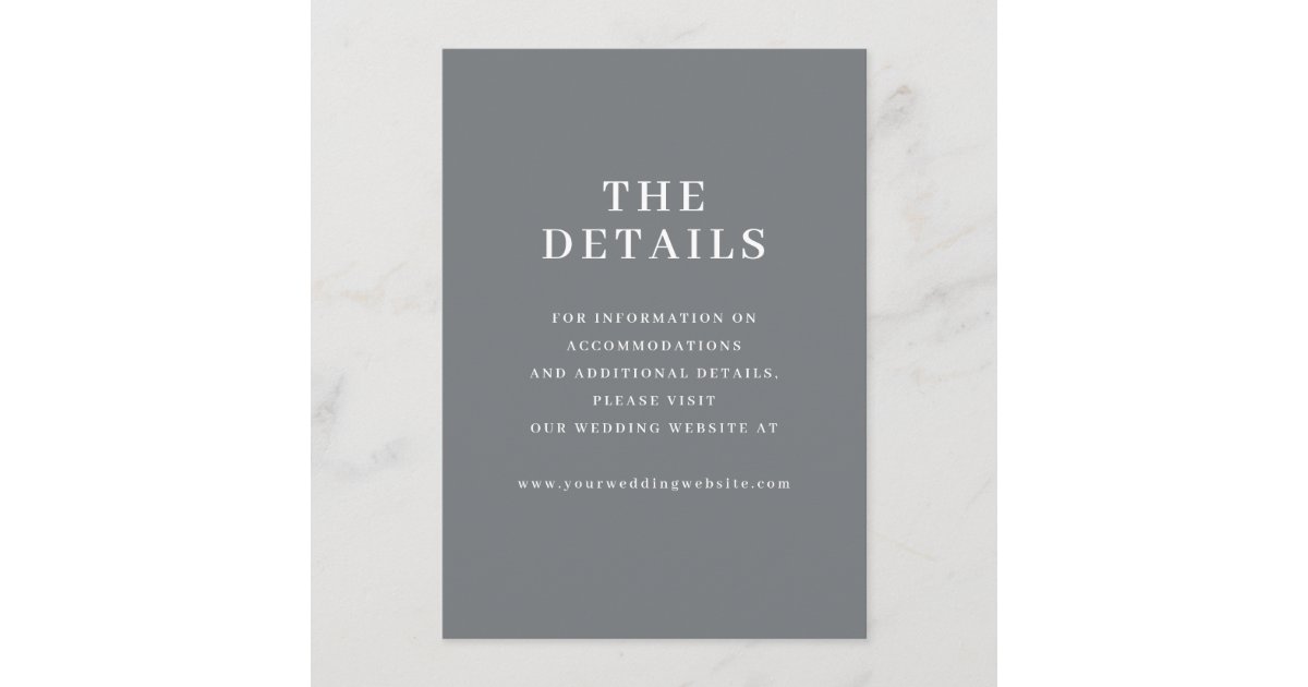 Elegant Gray Text Layout Enclosure Card | Zazzle