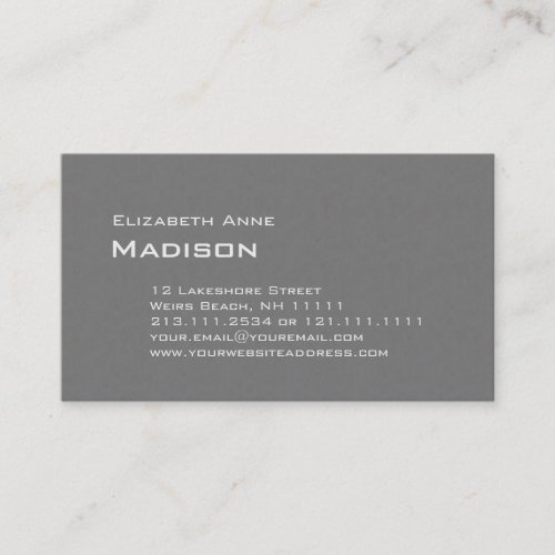 Elegant Gray Textured Monogram Classic Business Cards