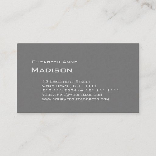 Customizable Elegant Gray Textured Monogram Classic Business Cards