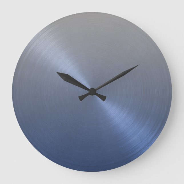 Elegant Gray to Blue Ombre Gradient Large Clock (Front)