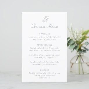 Elegant Gray Traditional Wedding Menu