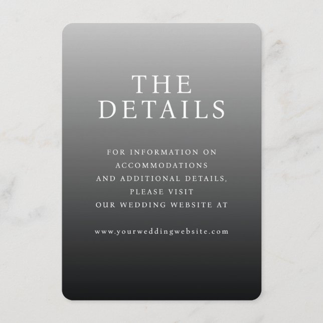 Elegant Gray Typographic Details Enclosure Card (Front)