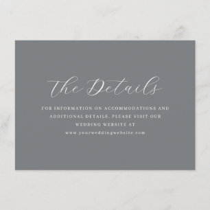 Elegant Gray Typographic Details Enclosure Card