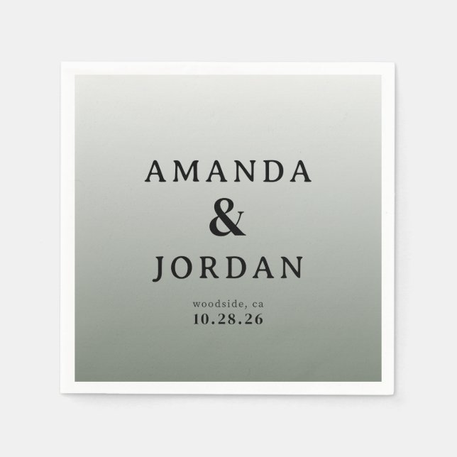 Elegant Gray Typographic Napkins (Front)