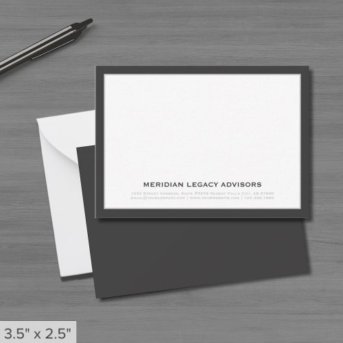 Elegant Gray Typographic Note Card