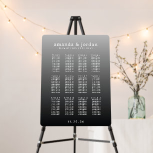 Elegant Gray Typographic Seating Chart Foam Board