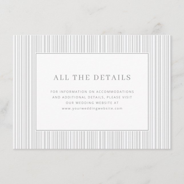 Elegant Gray Typographic Stripes Enclosure Card (Front)