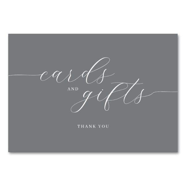 Elegant Gray Typographic Thank You Card (Front)