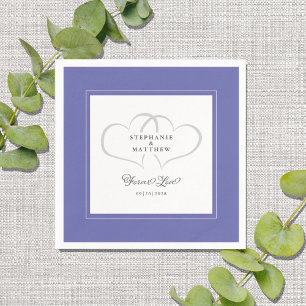 Elegant Gray Wedding Hearts Forever Love Napkins