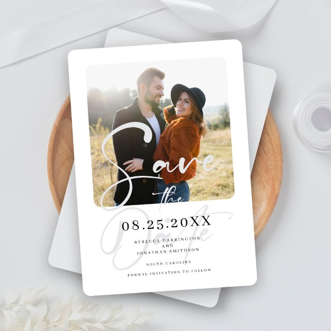 Elegant Gray Wedding Photo Save The Date (Creator Uploaded)