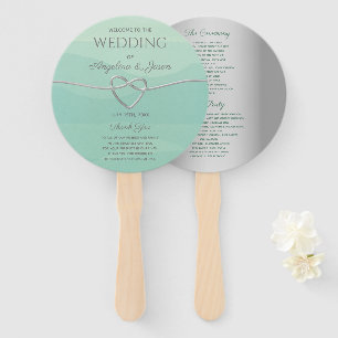 Elegant Gray Wedding Program Hand Fan