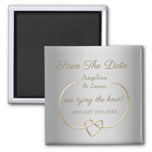 Elegant Gray Wedding Save The Date Invitation Magnet