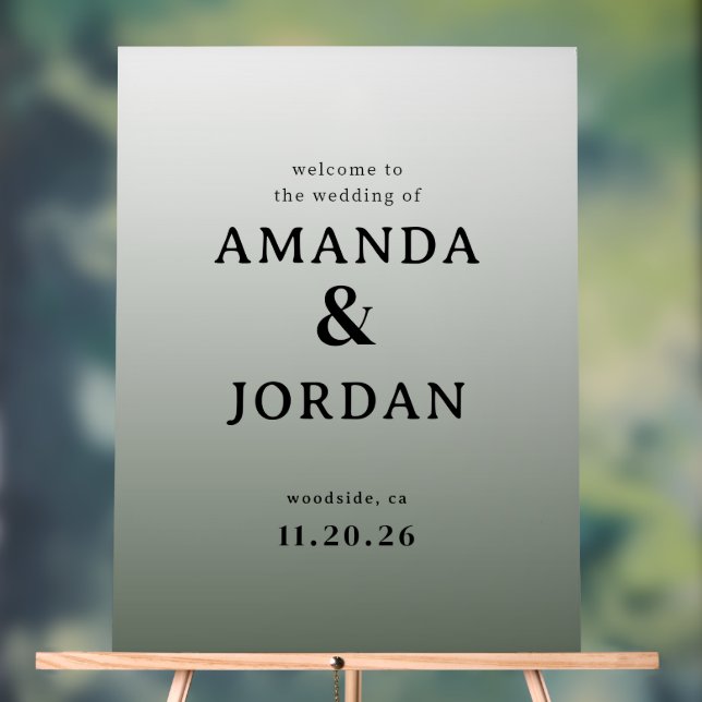 Elegant Gray Wedding Sign (Neutral)