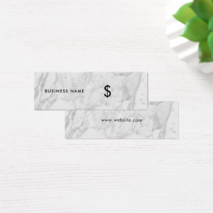 Elegant Gray White Marble Simple Price Tag