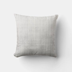 Elegant Gray White rustic fiber striped abstract Throw Pillow