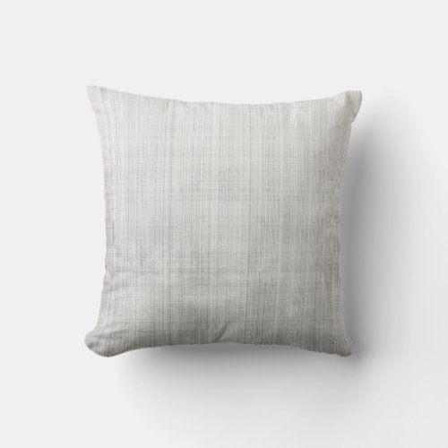 Elegant Gray White rustic fiber striped abstract Throw Pillow
