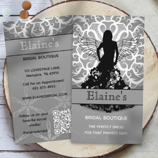 Elegant Gray White Wedding Dress Bridal Boutique