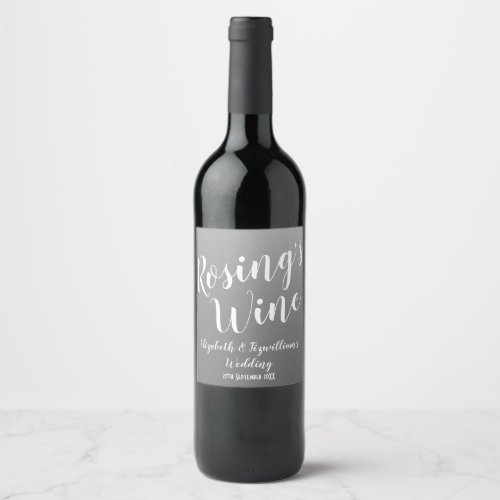 Elegant Gray Wine Label