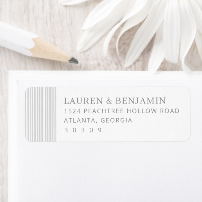Elegant Grayscale Minimalist Lines Label (Insitu)