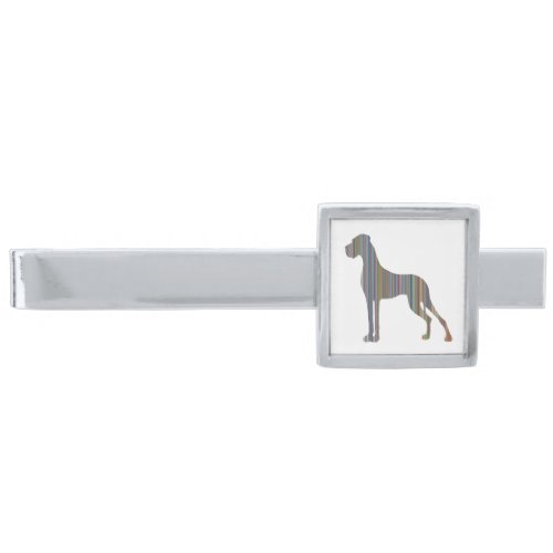 Elegant Great Dane Inspired Accessory Silver Finish Tie Bar