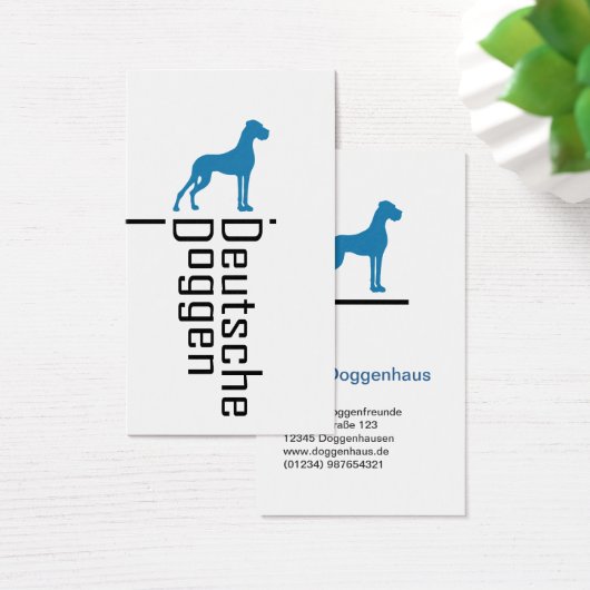 Elegant Great Dane Silhouette in Blue – Modern Dog (Desk)
