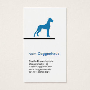 Elegant Great Dane Silhouette in Blue – Modern Dog