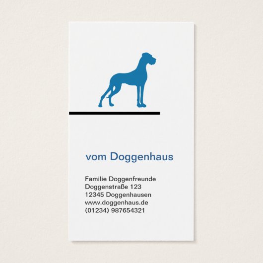 Elegant Great Dane Silhouette in Blue – Modern Dog (Back)