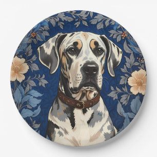 Elegant Great Dane William Morris Inspired Paper Plates