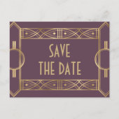 Elegant Great Gatsby Art Deco Save the Dates  Announcement Postcard (Front)