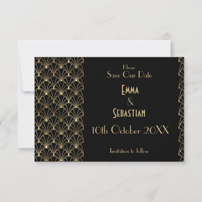 Elegant Great Gatsby Art Deco Save the Dates Save The Date (Front)