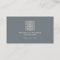 Elegant Greek Key Designer Logo Silver/Slate Gray