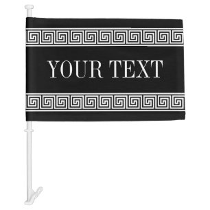 Elegant greek key meander border custom car flag