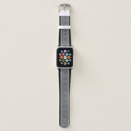 Elegant Greek Key Meander Pattern Custom Design Apple Watch Band