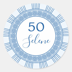 Elegant Greek or Roman birthday with custom colors Classic Round Sticker