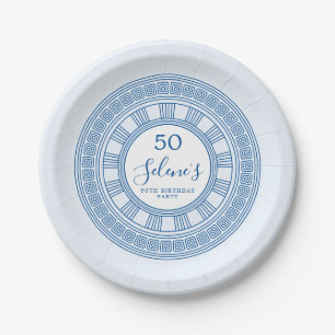 Elegant Greek or Roman birthday with custom colors Paper Plates