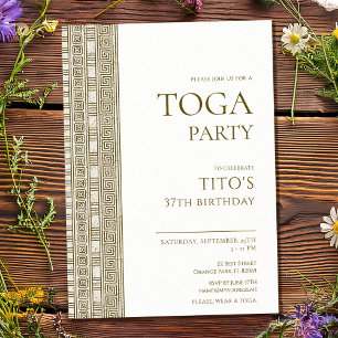 Elegant Greek or Roman toga birthday party Invitation