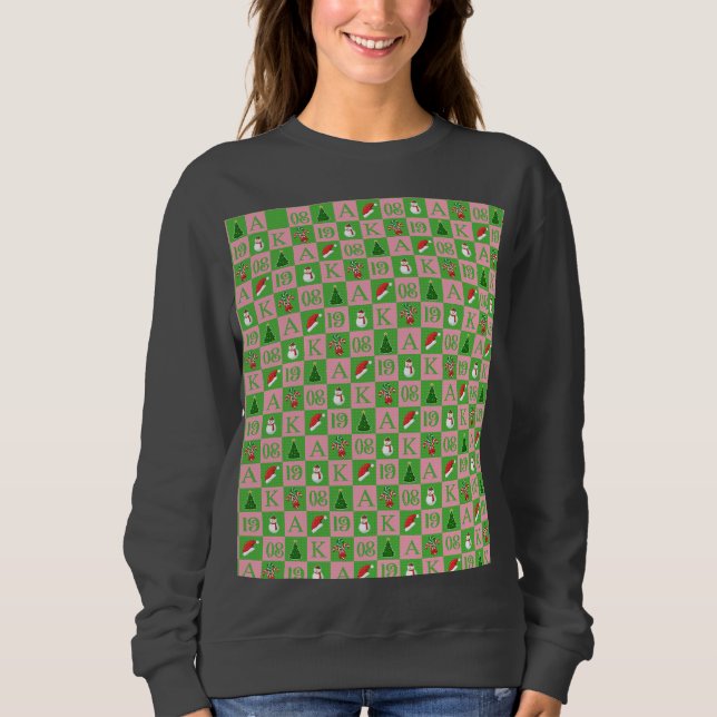 Elegant Greek Sisterhood 1908 Christmas Sweatshirt (Front)