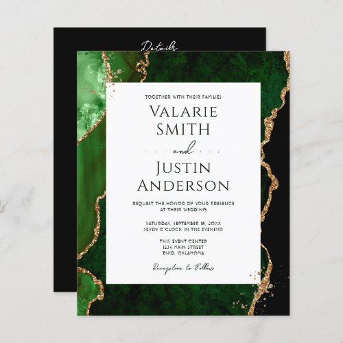 Elegant Green Agate Budget Wedding All in One