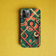 Elegant Green and Gold Art Deco Geometric