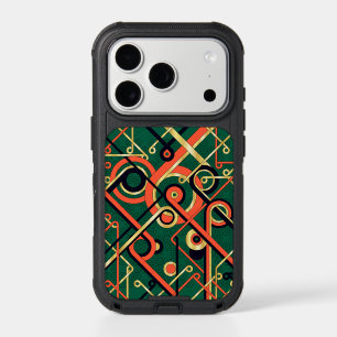 Elegant Green and Gold Art Deco Geometric iPhone 17 Pro Case