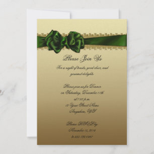 Elegant Green and Gold Corporate Party Invite