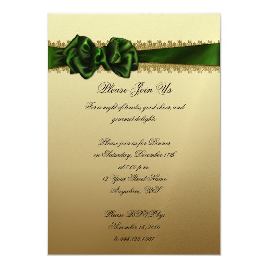 Elegant Green and Gold Corporate Party Invite