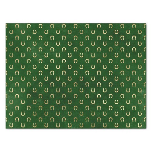 Elegant Green and Gold Horse Shoe St Patricks Day Tissue Paper